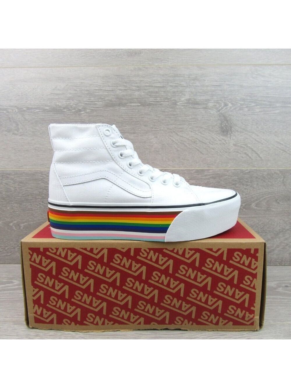 Vans SK8-HI Tapered Rainbow Pride Shoes Womens Size 7.5 NEW - Picture 2 of 15